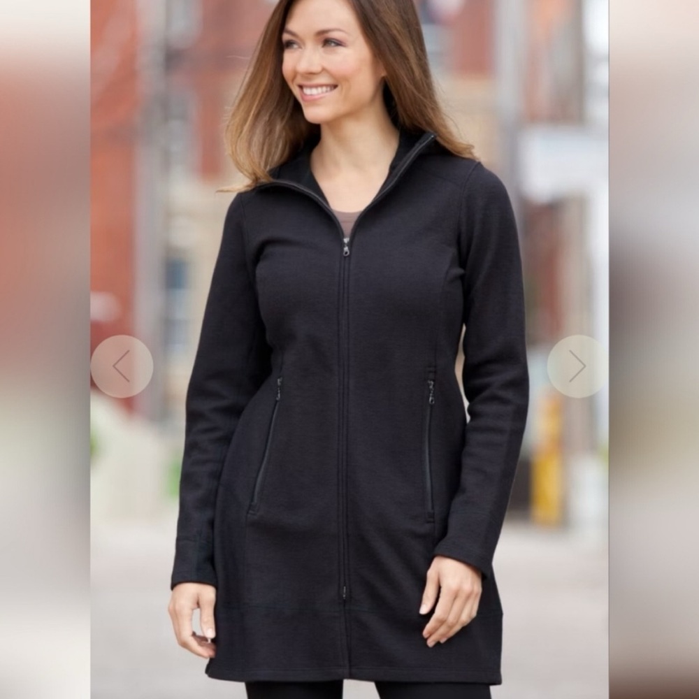 ibex Black Full-Zip Long Fleece Jacket